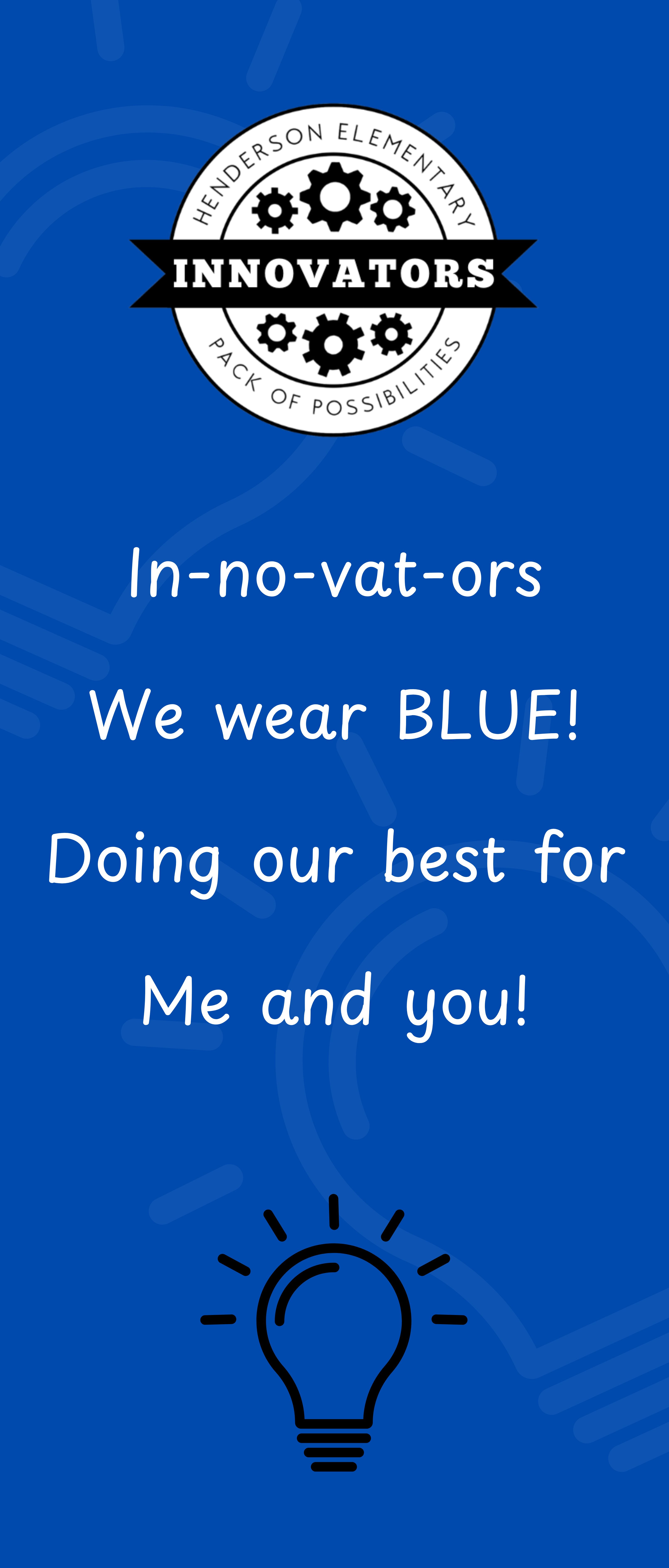 Blue banner for inventors with logo