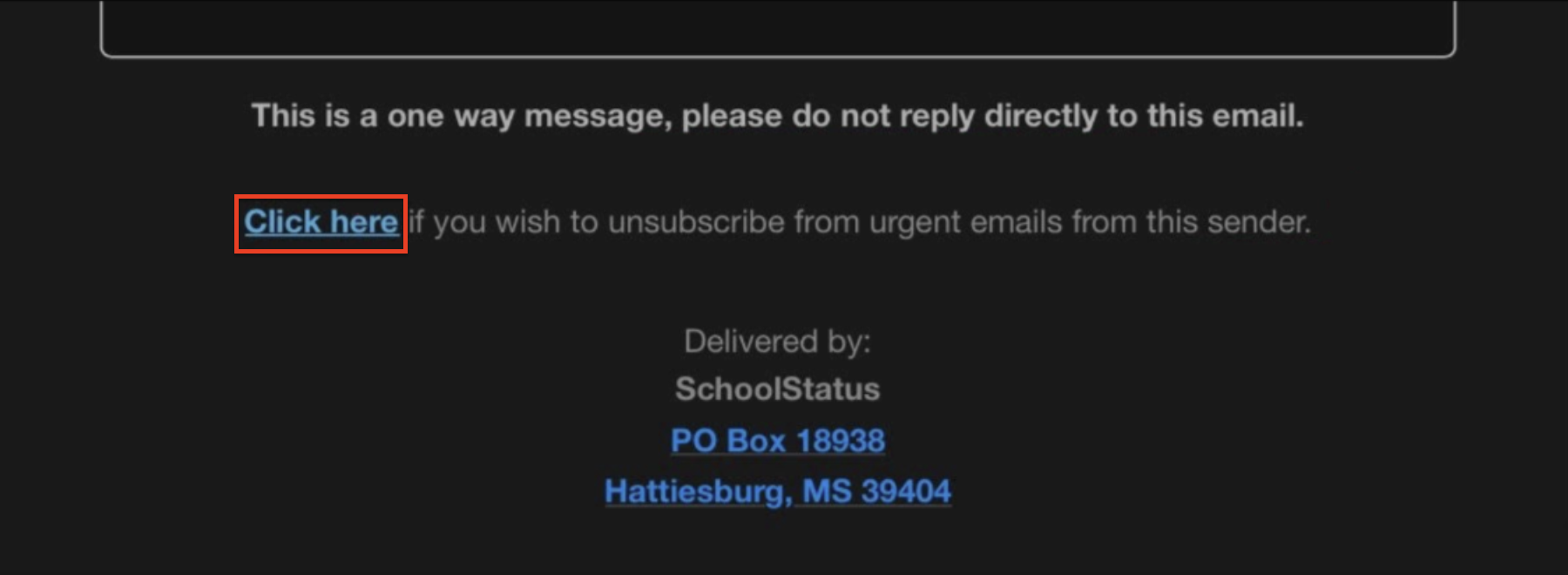 School Status message