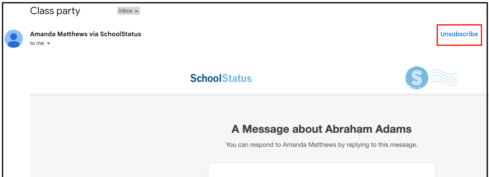 School Status message